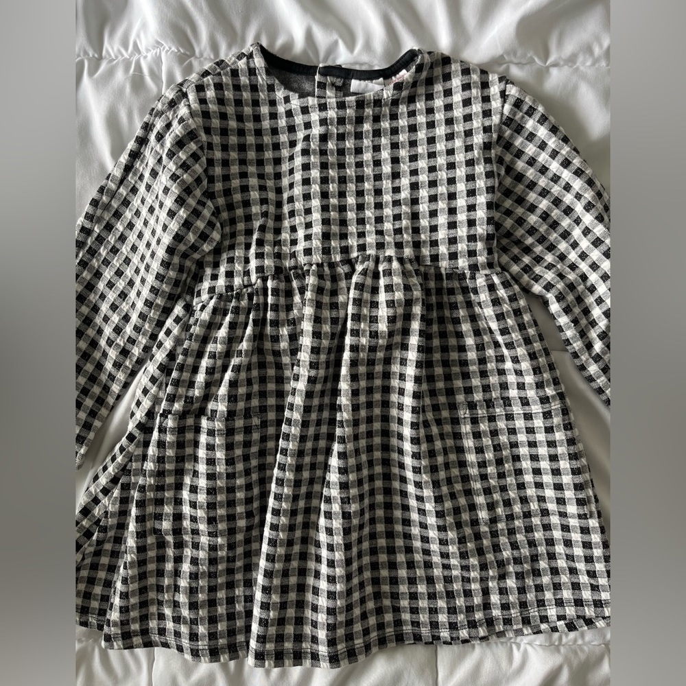 Zara Long Sleeve Plaid Dress with Pockets - Size 5-6